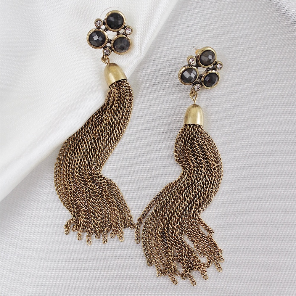 SALE 👀 Bronze Chain Statement Earrings - Picture 1 of 6